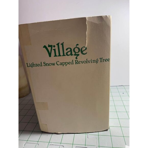 Village Lighted Snow Capped Revolving Christmas Tree Decoration - Picture 6 of 6